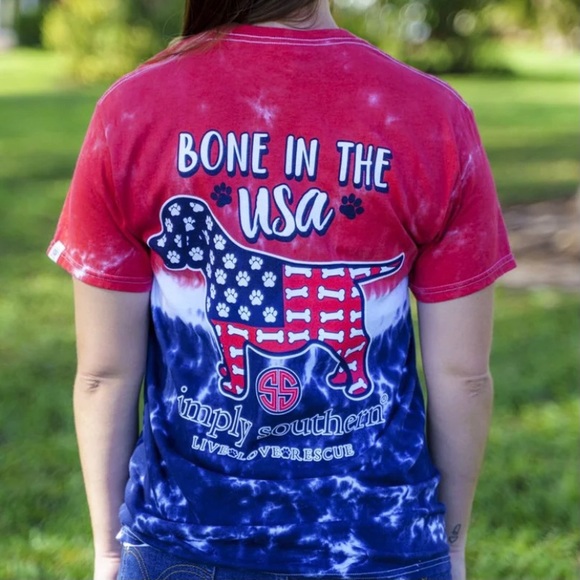 Nwt Simply Southern Bone In The Usa Tee 